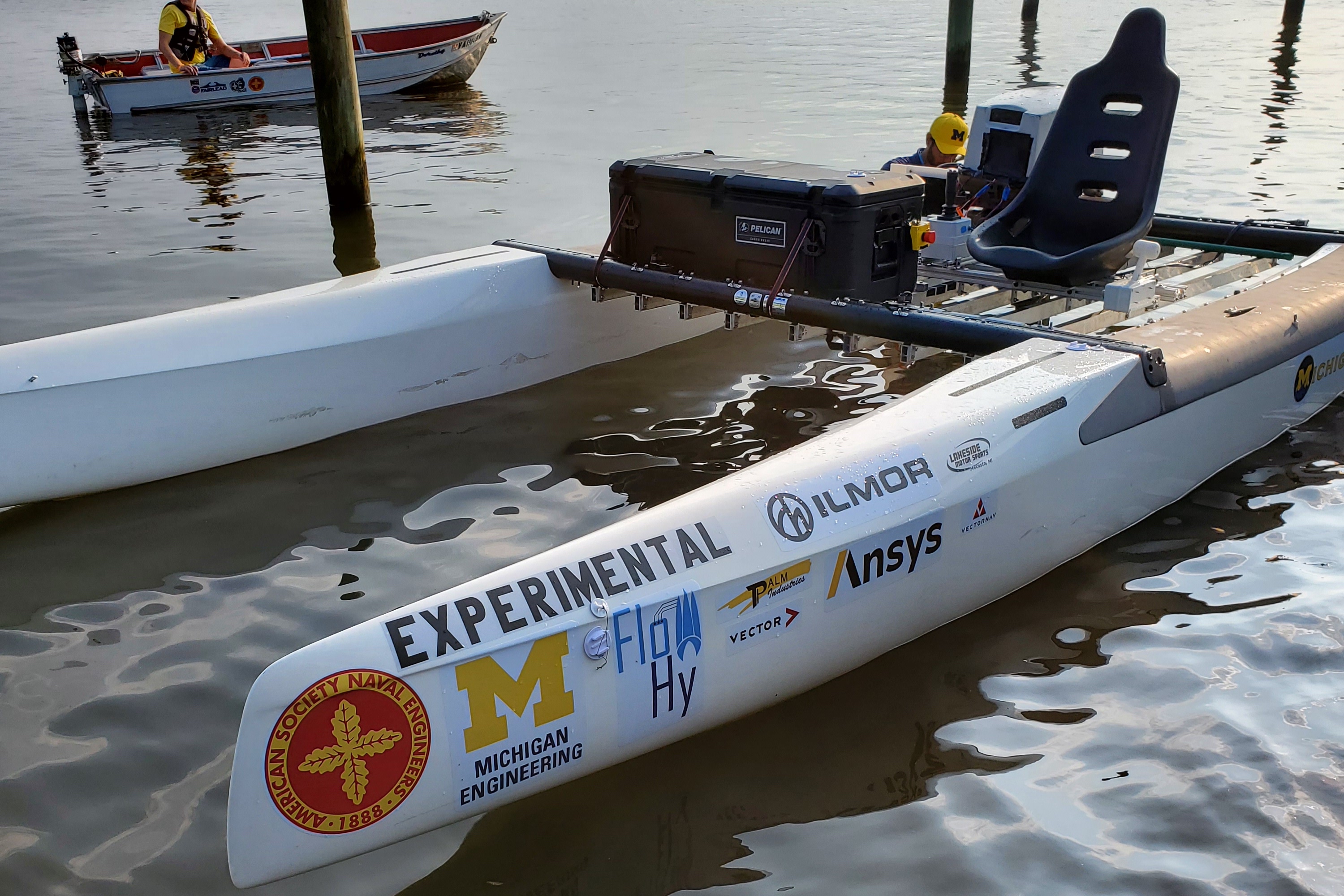 UMEB team fine tuning their boat before the race